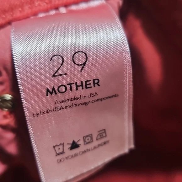 MOTHER Vibrant Hot Rod Red Insider Crop Step Fray Size 29 - Picture 6 of 8